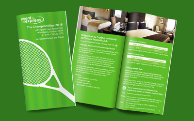 Small DL Booklets to promote Wimbledon Packages from Event Express